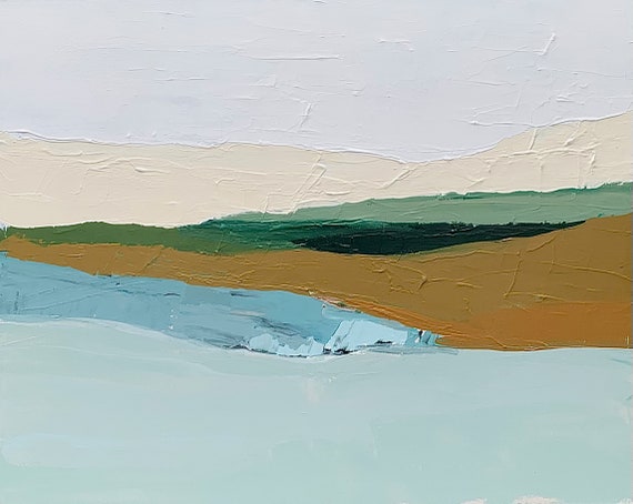 Original Abstract Painting Summer Coast