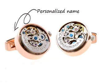Watch Cufflinks, Watch Movement Cufflinks, Steampunk Cufflinks, Vintage Cufflinks, Wedding Groomsmen Gift Watches, Watch Gift for Him