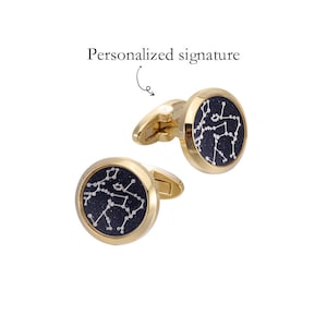 Virgo Cufflinks, Virgo Zodiac Cufflinks, September Birthday Cufflinks, Virgo Constellation Cufflinks. Astronomy Gift for Him