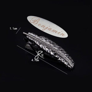 Custom Tie Tack,Feather Tie Clip, Golden Accessories, Novelty Unique Personalized Hand Made Cuff Links Mens Wedding Best Man Accessories