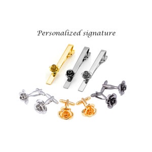 Rose Cufflinks, Rose Cuff Links, Flower Cufflinks, Gardeners Gifts,name cufflinks Rose gold cufflinks, wedding accessories, tie clip