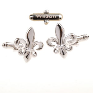 Abotoaduras de casamento personalizadas, abotoaduras de flor de lis, abotoaduras para noivo, abotoaduras de casamento, abotoaduras de nova orleans, presente de dia dos pais