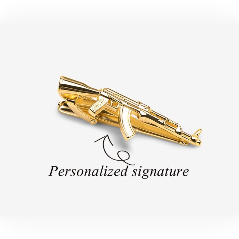 Custom AK47 Rifle Tie Clip Gun Accessories Gifts for Men Custom Tie