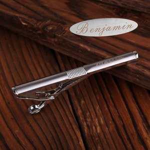 Personalize name tie clip,Monogrammed Tie Bar,hero tie clip,Tie Clip Engraved,Monogrammed Tie Clip