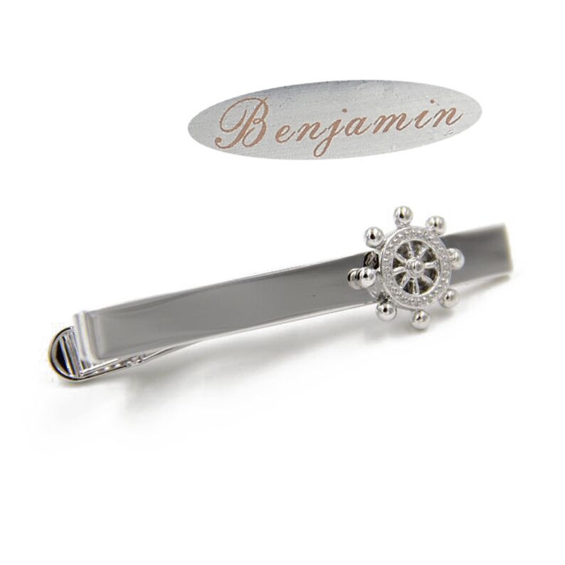 Sailor Boat Wheel Navy shops Sail Yacht Tie Clip Silver Bar Clasp Rudder, Helmsman Tie Clip, Sea Accessories, Novelty Accessories