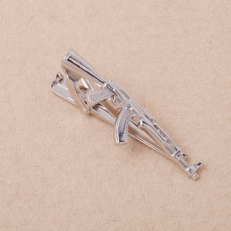 Custom AK47 Rifle Tie Clip Gun Accessories Gifts for Men Custom Tie