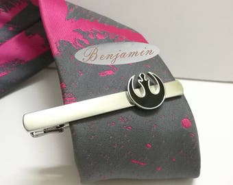 rebel alliance tie clip，Lettering tie clip，tie clip custom, Men&#39;s Tie Bar,star wars tie clip.personalized tie,star war tie clip