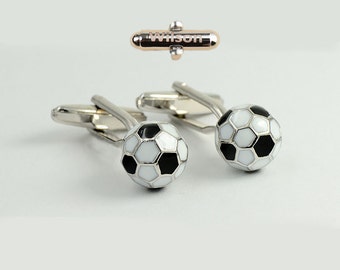 Personalized name Football Rugby blue ball Golf Tennis Sports enthusiast Cufflinks