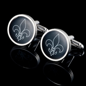 Boutons de manchette Fleur De Lis, Boutons de manchette Iris, Boutons de manchette de mariage personnalisés Cadeaux pour le marié,Boutons de manchette anniversaire de mariage, Boutons de manchette gravés