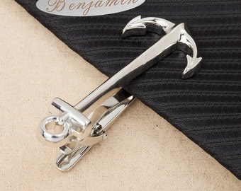 anchor tie bar Tie clip,silver Anchor Tie Bar,Anchor,Sailor Tie Clip,Seaman Accessories,Novelty Accessories,  Anniversary Gift,Gift for him