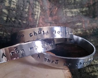 Celtic aluminum stamped cuffs