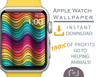 Apple Watch Wallpaper, Rainbow Waves Apple Watch Face, Apple Watch Face Cover, Cover for Apple Watch, Dog Mom Gift, Dog Apparel, Camping art