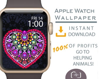 Apple Watch Wallpaper, Heart Dot Mandala, Apple Watch Face, Apple Watch Face Cover, Valentine’s Gift, Watch, Dog Mom Gift, Dog Gift Ideas,