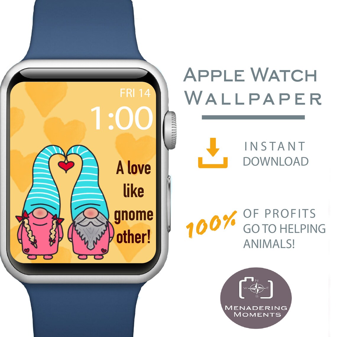 Apple Watch Wallpaper, Valentine Apple Watch Face, Valentine Gnomes