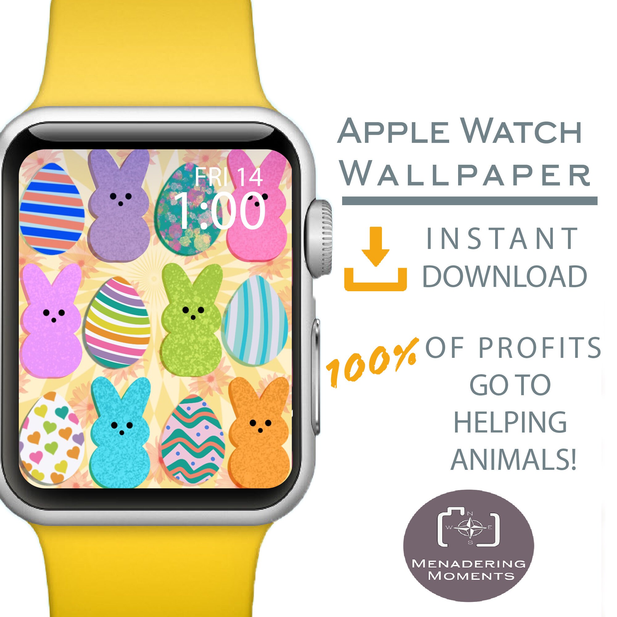 Apple Watch Wallpaper, Easter Apple Watch Face, Easter Apple Watch