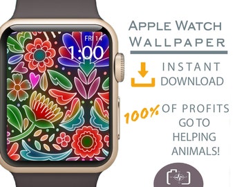 Apple Watch Wallpaper, Floral Apple Watch Face, Flower Apple Watch Face Cover, Cover for Apple Watch, Dog Mom Gift, Dog Apparel, Camping art