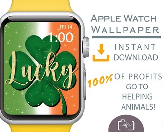 Apple Watch Wallpaper, St. Patrick’s Day Apple Watch Face, Shamrock Apple Watch Background, St. Patrick’s Day Apparel, Irish Apparel, Lucky