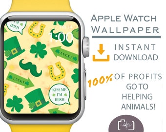 Apple Watch Wallpaper, St. Patrick’s Day Apple Watch Face, Shamrock Apple Watch Background, St. Patrick’s Day Apparel, Irish Apparel, Lucky