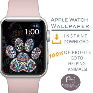 Apple Watch Wallpaper, Dog Mom Apple Watch Face, Watch Face for Apple Watch, Cover for Apple Watch Face, Dog Mom Gift, Mandala Design, Dog image 1