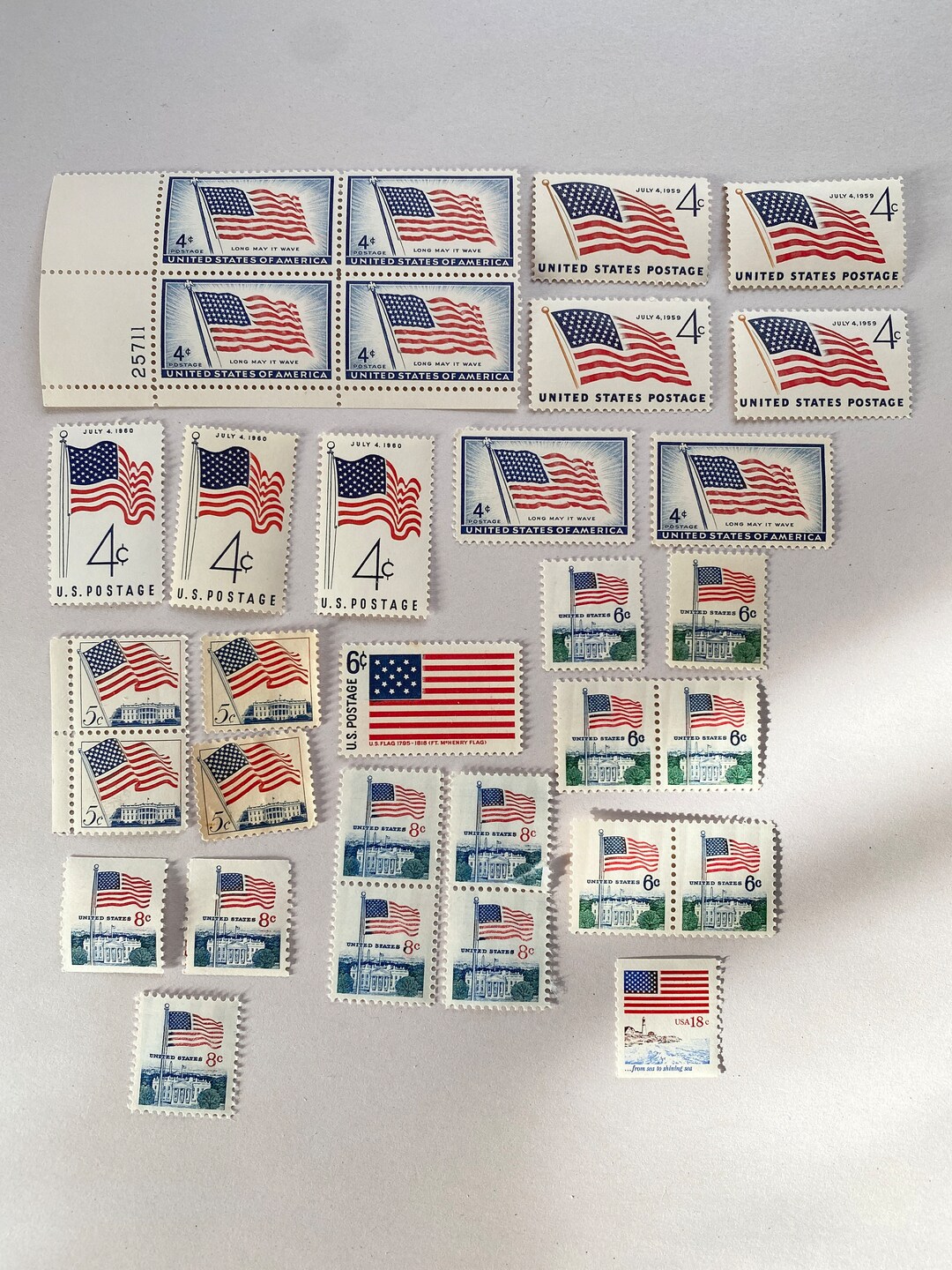 Old Glory Postage Stamps Unused Vintage Lot of 32 4c to Etsy
