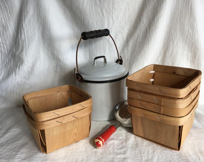 Balsa Wood Pint Berry Baskets Vintage Rustic Farmhouse Cottage Decor Etsy