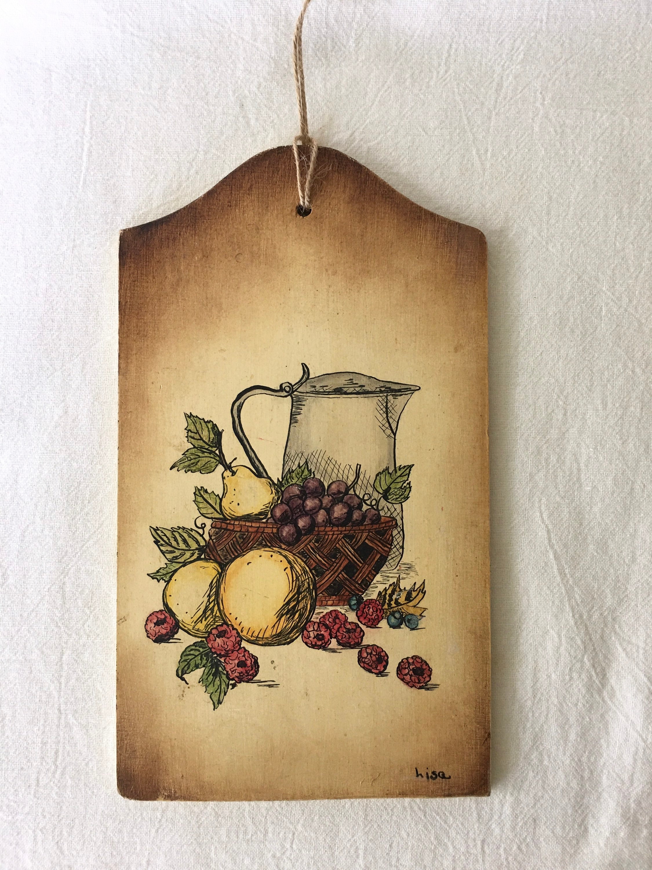 Vintage Kitchen Decor Wall Art Pen and Paint Handmade Etsy