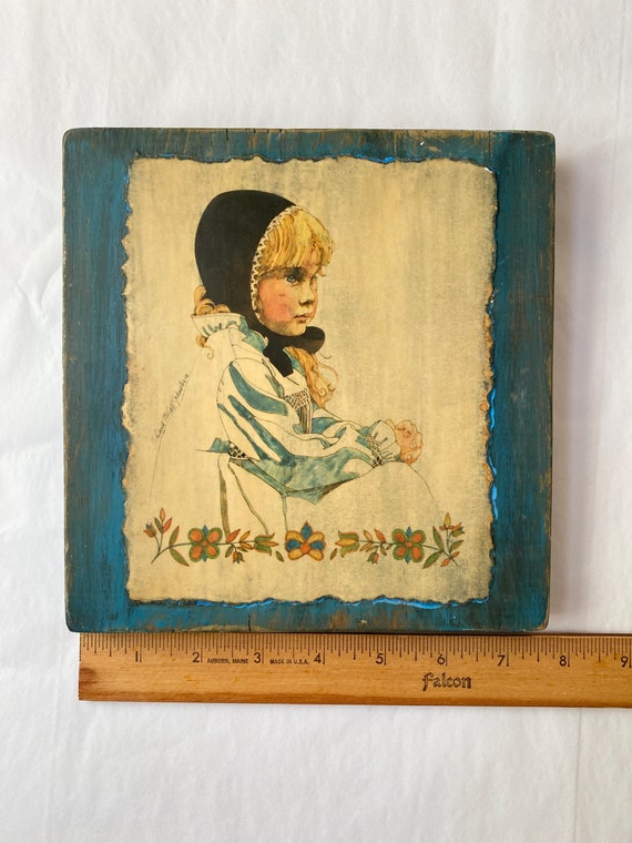 1970s Dutch Girl Illustration Print, David Mccall Johnston, Rustic