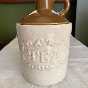 Ceramic Tea Canister, Whisky Jug Design, MCM, 1950s Rustic, Vintage, Used