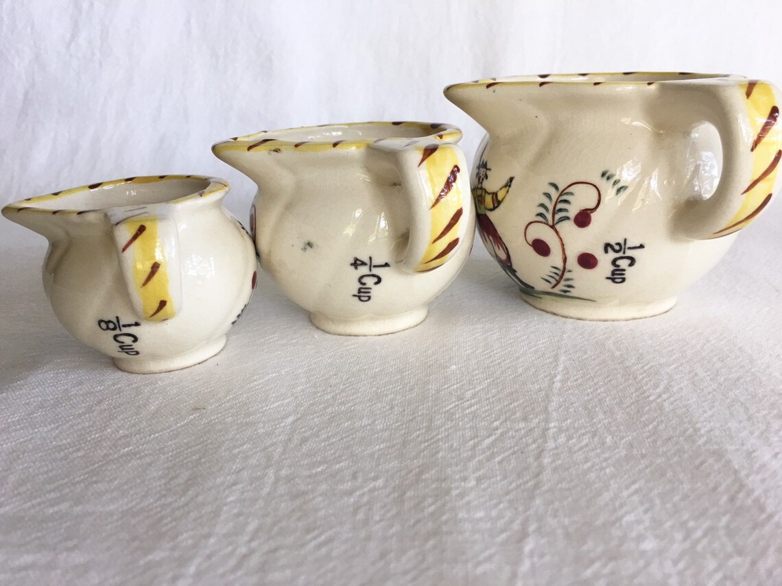 Dutch Measuring Cups Folk Art Hand Painted Mid Century - Etsy