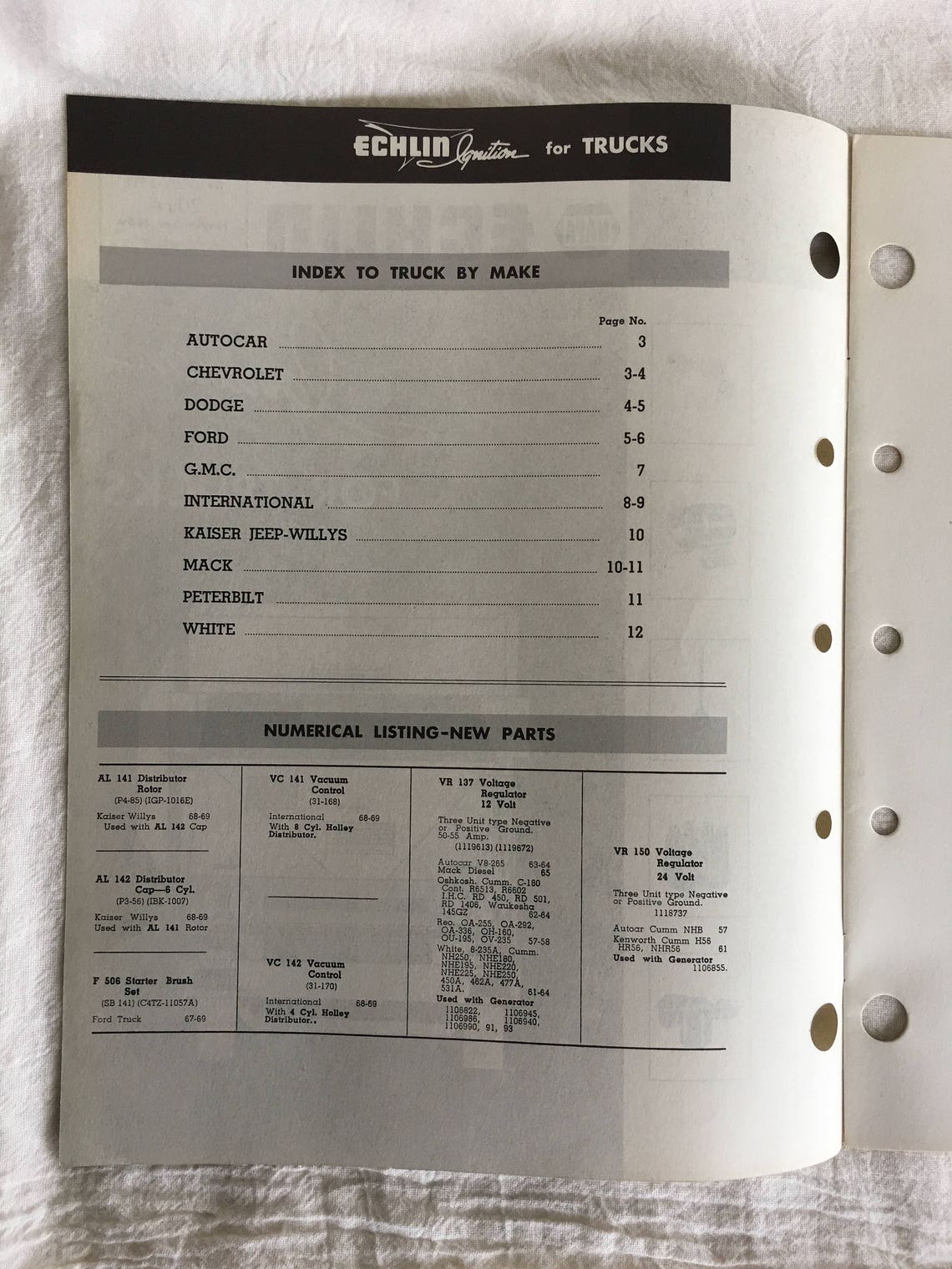 Truck Part Catalog NAPA ECHLIN Ignition for Trucks Weatherly Etsy