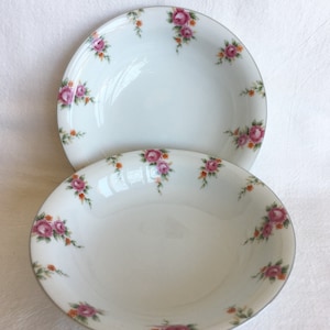 Rose Spray Dessert Berry Bowls, Noritake Nippon Toki Kaisha, Set of 2, Vintage