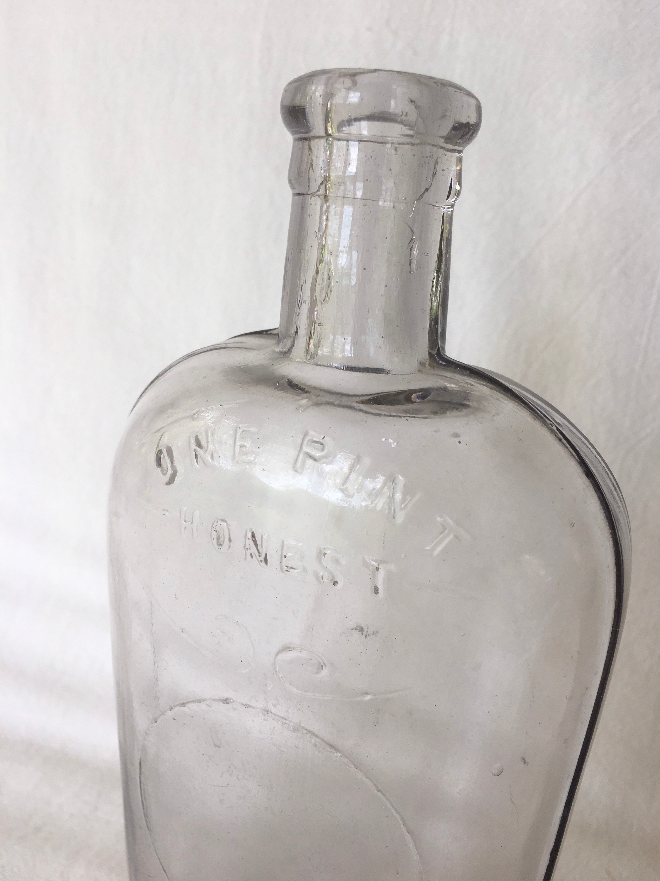 Antique Liquor Bottle One Pint Honest Branch Made 62 Etsy