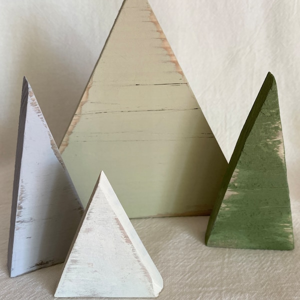 Triangle Tree Blocks, Rustic Minimalist Decor, Pallet Wood, Reclaimed Wood, Winter Decor, DIY, 3 Sizes to Choose, Per Block