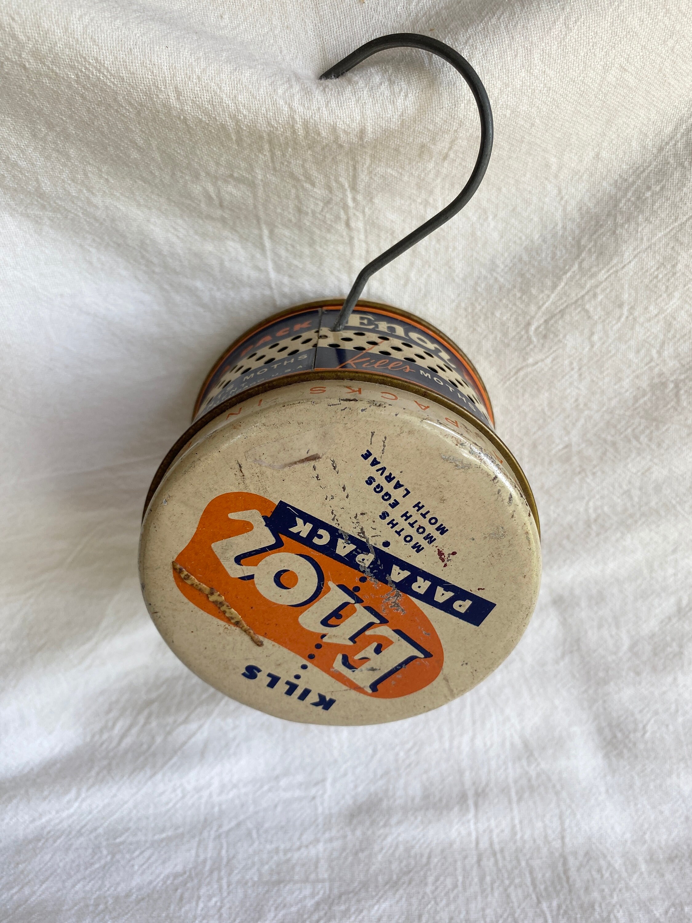 Vintage Metal Enoz Moth Ball Hanger for Closet Collectible