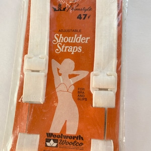 Primstyle Adjustable Shoulder Straps for Bra and Slips, Woolworth, Vintage, Unused, NOS