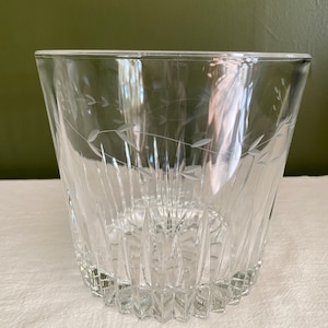 Vintage Princess House Glass Ice Bucket, Etched, Heritage