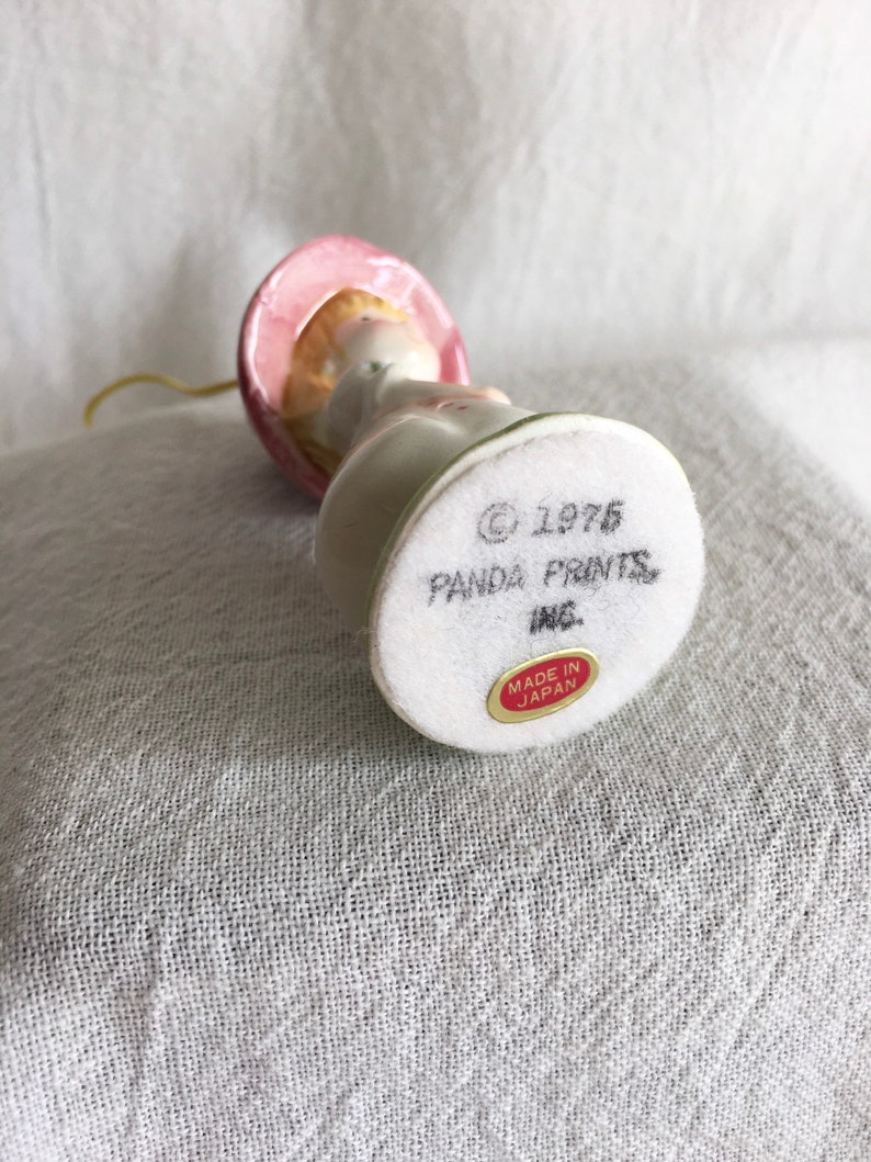 Vintage 1975 Schmid Ornament Rosalind Welcher Panda Prints Keep a Song in Your Heart