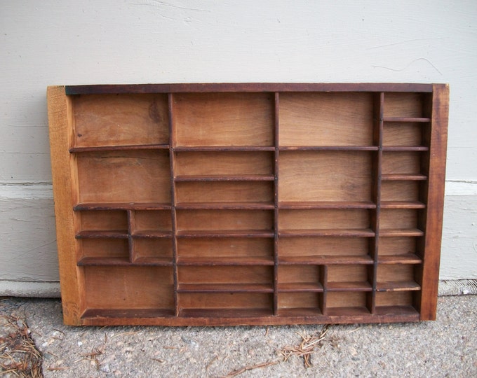 Vintage Printers Drawer Wall Decor Rustic Curiosity Shelf Etsy