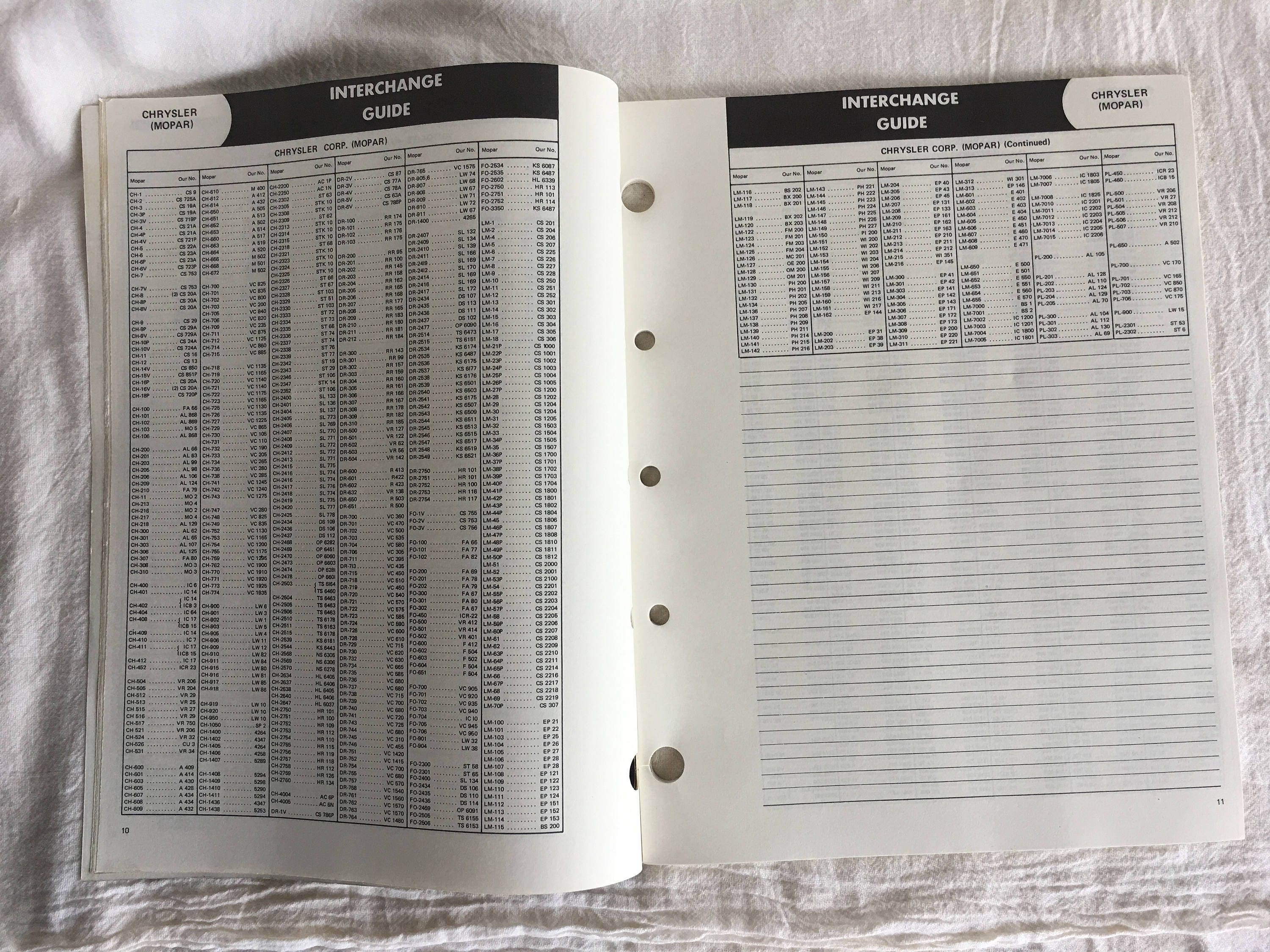NAPA ECHLIN Part Number Interchange Guide for Ignition and Etsy
