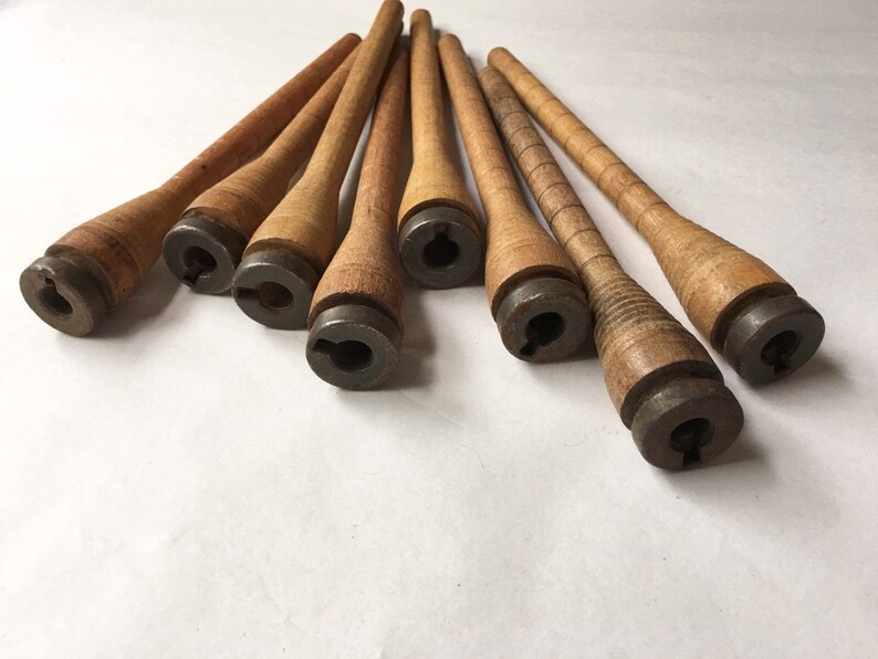 Wooden Thread Bobbins Set of 2 OR 4 Antique Mill Bobbin Etsy