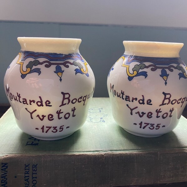 French Moutarde Bocquet Yvetot 1735 Opalex Mustard Jar, Vintage, Prepared Dijon Mustard Sticker, One Jar