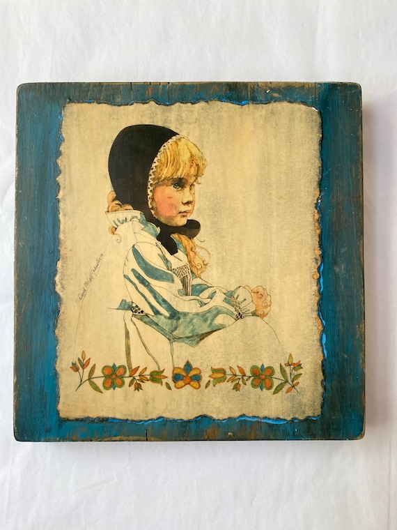 1970s Dutch Girl Illustration Print, David Mccall Johnston, Rustic