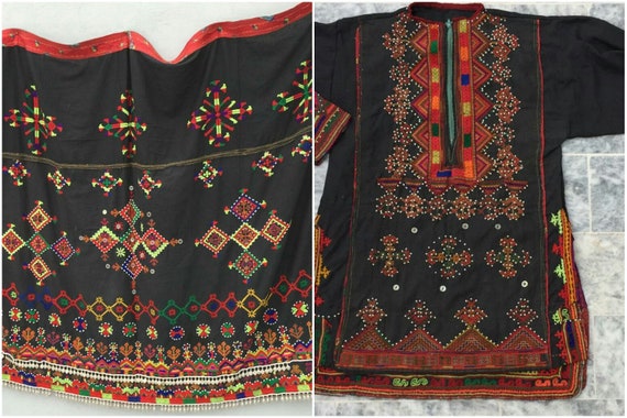 Tribal kohistan valley child dress and shawl