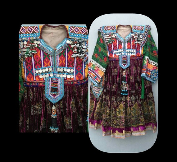 Tribal kuchi nomadic vintage woman dress