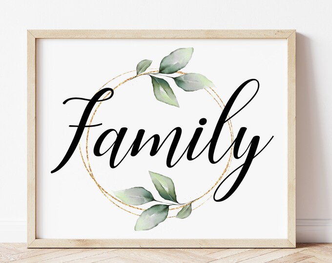 Digital Wall Art Printable Gifts Family by WildSparrowPrintShop