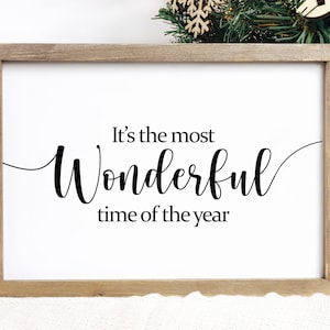 It&#39;s The Most Wonderful Time Of The Year, PRINTABLE Wall Art, Christmas Print, Christmas Poster, Holiday Decor, Winter Wall Art, Xmas Print