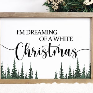 I&#39;m dreaming of a White Christmas, Printable Wall Art, Winter Forest Print, Watercolor Print, Xmas Print, Christmas Poster, Christmas Decor
