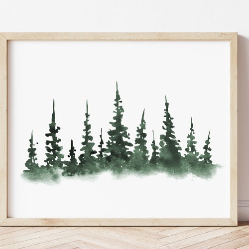 Pine Tree Forest PRINTABLE Home Decor Wall Decor Bedroom - Etsy