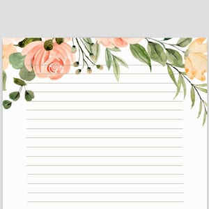 Floral PRINTABLE Stationary, PRINTABLE Stationery, Printable Writing ...