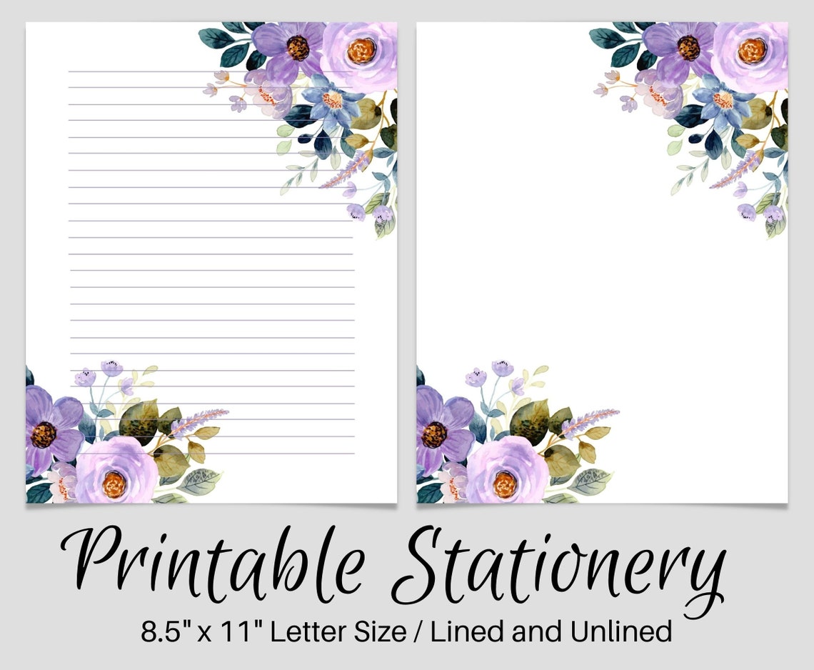 PRINTABLE Stationary PRINTABLE Stationery Printable Writing - Etsy